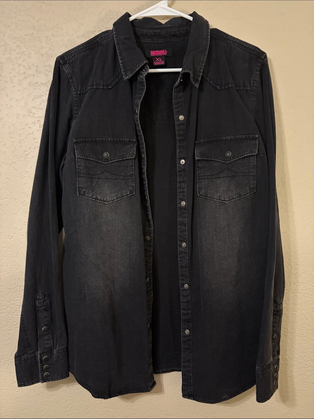 Rock & Republic Women’s Black Denim Button-Down Shirt